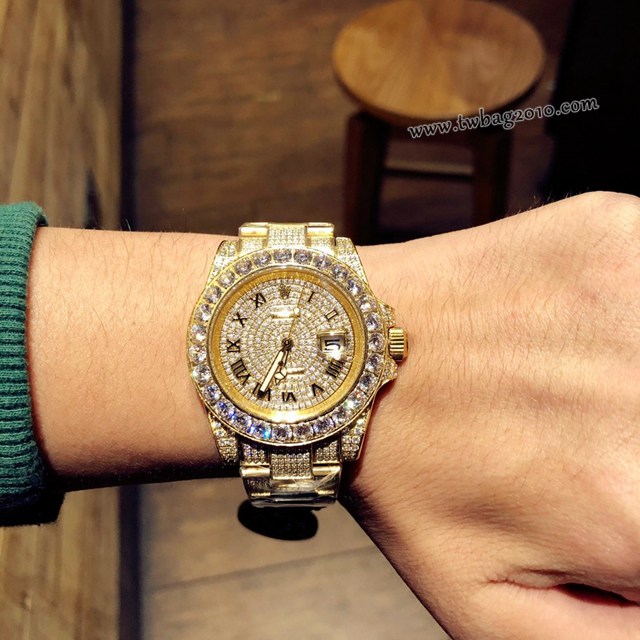 勞力士複刻手錶 116610 RolexSubmariner白金滿鑽系列機械男表 勞力士滿鑽系列男士腕表  gjs1711